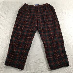 Vtg Pendleton Wool Pants Christmas Plaid Tartan Red Green Navy Slacks Size 16
